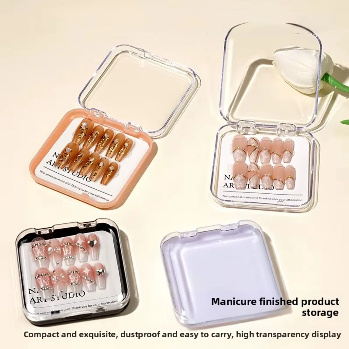 

Acrylic Wearable Nail Storage Box – High Transparency Thickened Case for Press-On Nails, Polished Finish