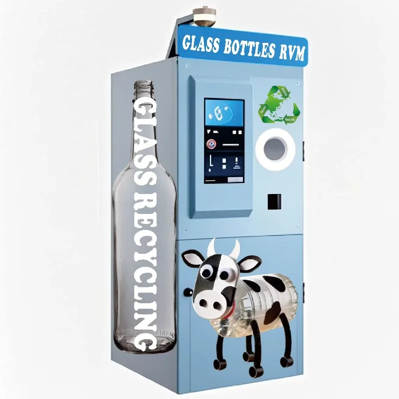 2026 Glass Bottle Reverse Vending Machine UV Sanitizing QR Code Token 10-inch Touchscreen High Capacity Cashback Customized