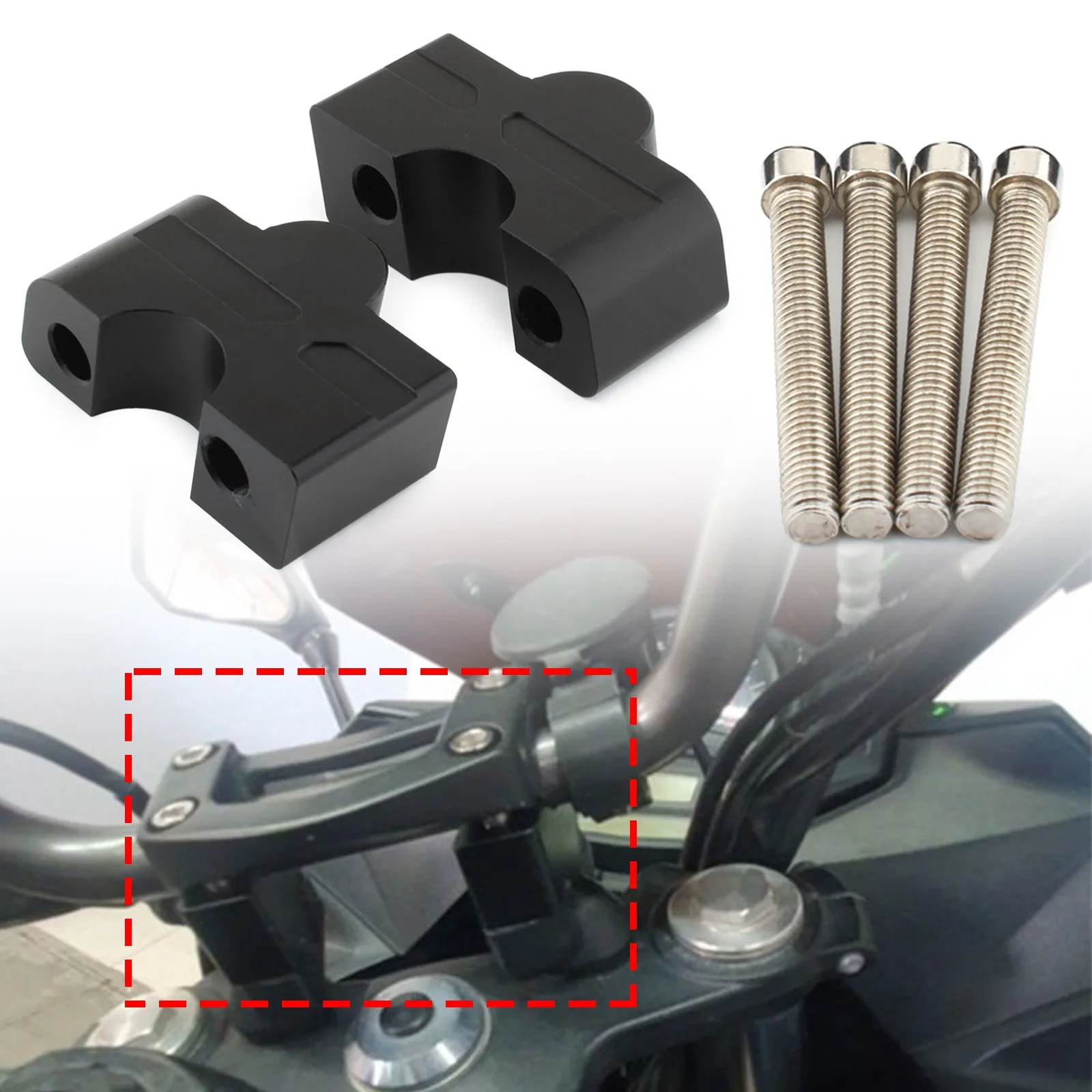 

Motorcycle Accessories Height 30mm Riser Handlebar Clip Adapter For Kawasaki ER-6N Z650 NINJA650 650 2012-2016 Handlebar Tuning