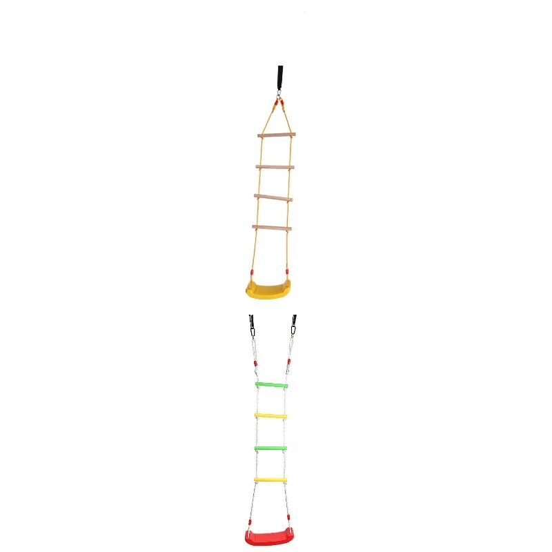 Children's Ladder Home Toys Outdoor Climbing Exercise Swing Entertainment Swing Wooden Four Step Sports Amusement Equipment