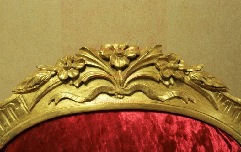 Antique Hand Made Luxury Louis XV Reproduction Chairs French Baroque Solid Wood Carved Velvet Armchair view 2