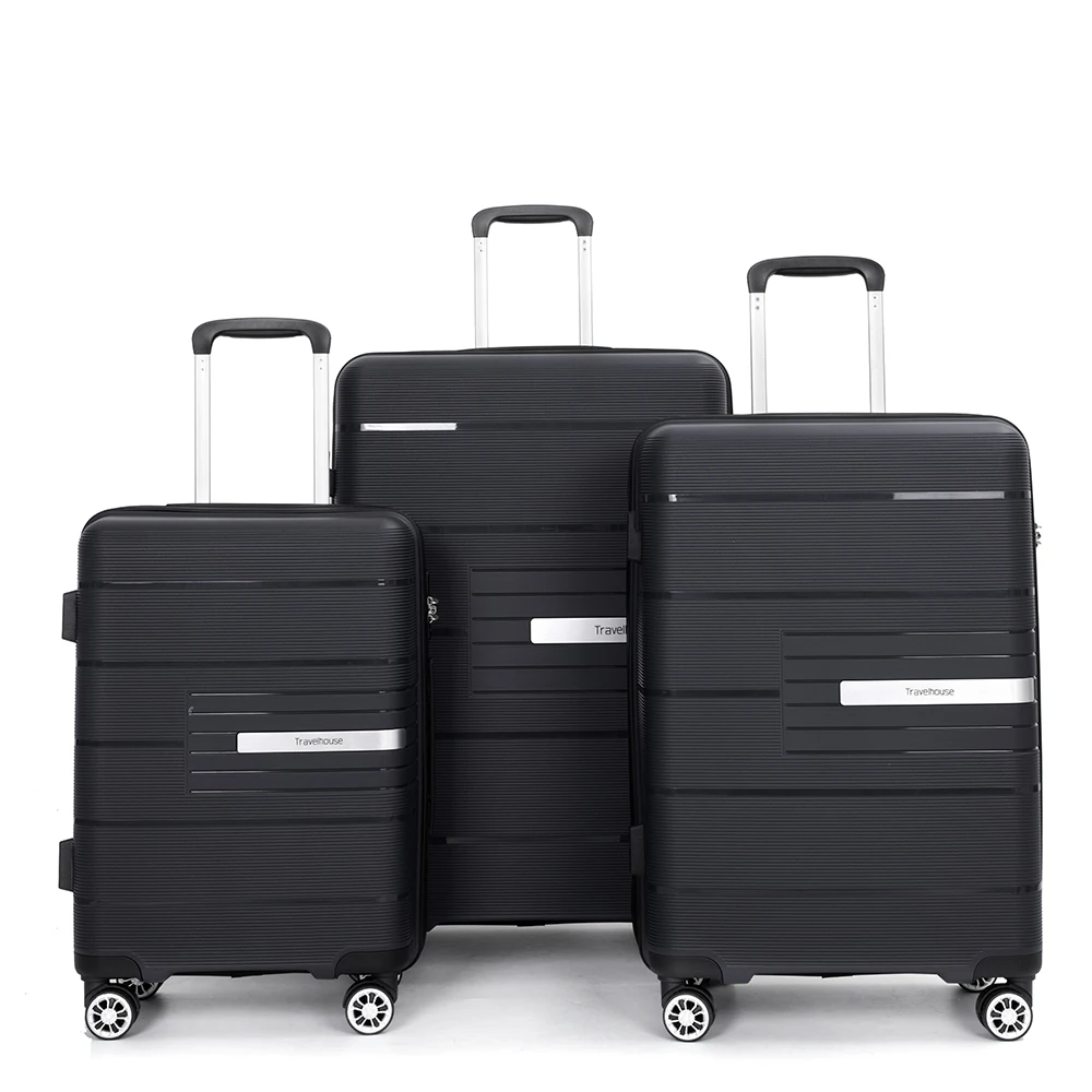 Travelhouse Hardshell Koffer Pp Bagage Sets Lichtgewicht Duurzame Koffer Met Tsa Slot, 3-delige Set (20/24/28)