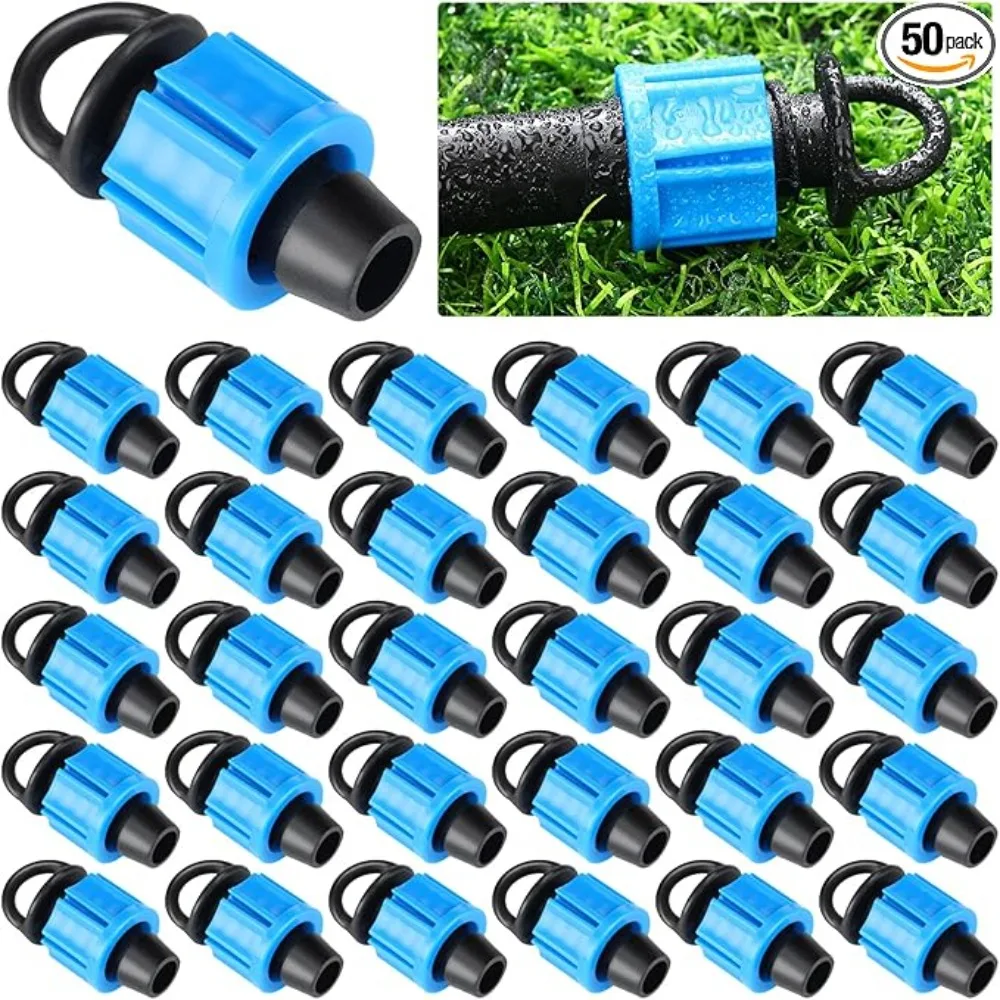 50pcs 16mm Drip Tape Valve Micro Irrigation Watering Save Labyrinth Type Joints Valve Connect to Hose