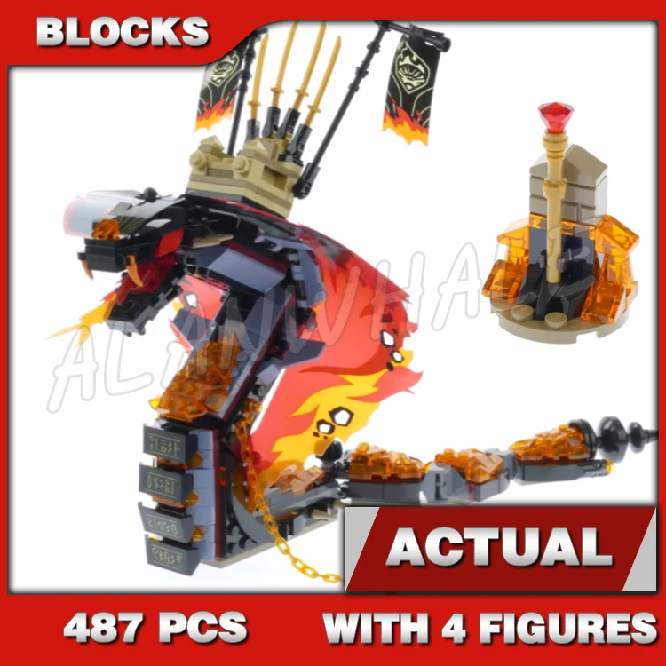 487 pièces Fire Fang serpent armure bouclier destructeur Scimitar 11331 blocs de construction enfants ensembles compatibles avec le modèle