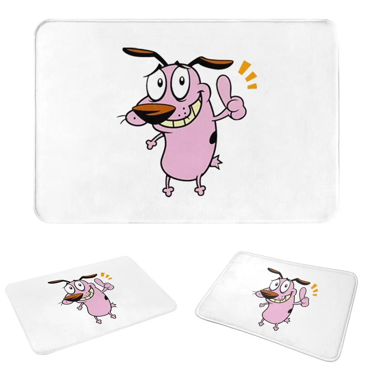 Cute Courageous Cowardlys Dog Doormat Water oil proof Carpet Rug Kitchen Entrance Home Floor Mat for Living room Footpad Mats