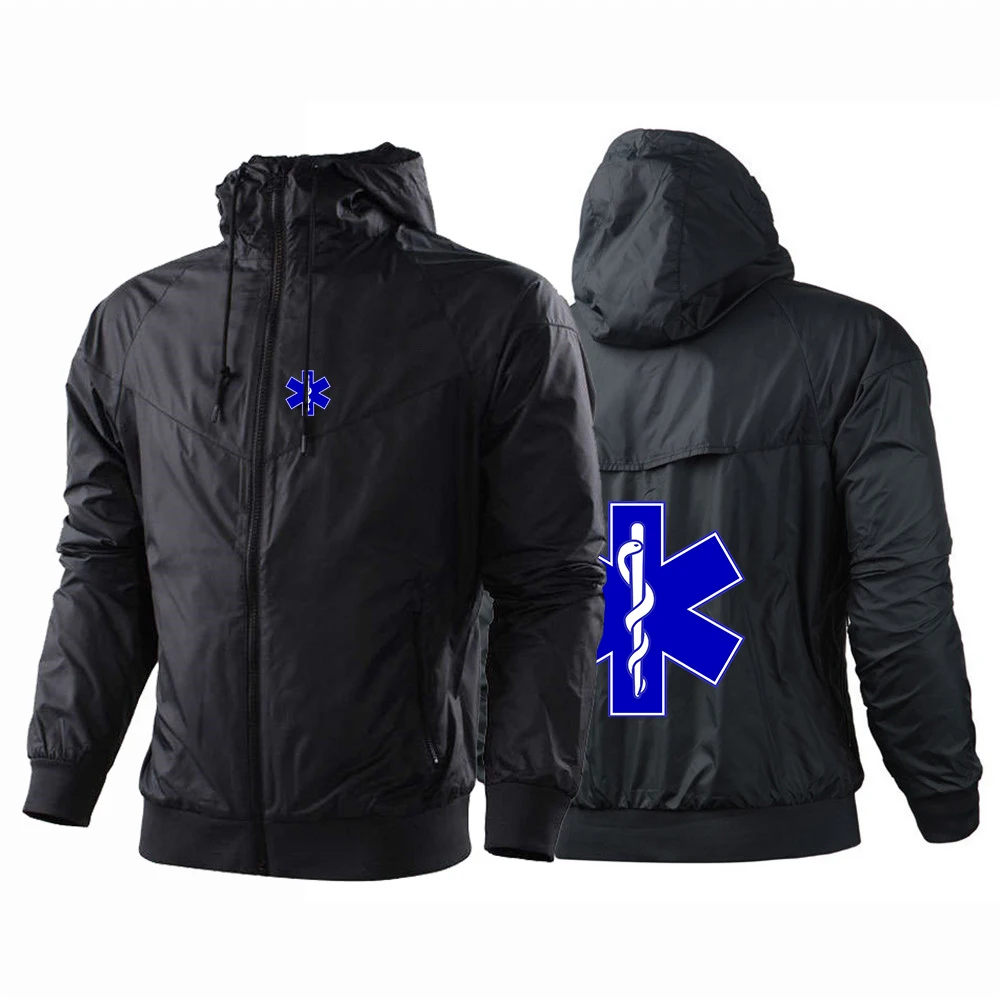 

EMT Emergency Ambulance 2023 Men's New Spring And Autumn Fashionable Outdoor Waterproof Jackets Windbreaker Coat Camping Clothes