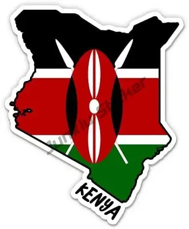 Kenya Vinyl Car Decal Kenya Coat of Arms Kenyan Sticker Waterproof Car Decal Bumper Rear Windshield Car Decor Accesorios KK13cm