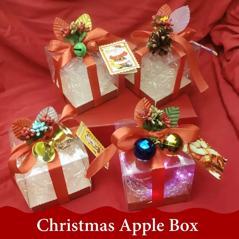 

10 шт., рождественская специальная прозрачная коробка для яблок, в канун Рождества, упаковочная коробка для яблок, безопасная подарочная коробка для яблок, новогодние подарки, подарки «сделай сам»