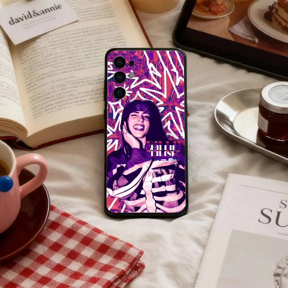 B-Billie B-BLUE E-Eilish singer  Phone Case For Samsung S 25,24,23,22,30,21,10,9,Ultra,Plus,Lite,FE,4,5 G Soft Black Case view 4