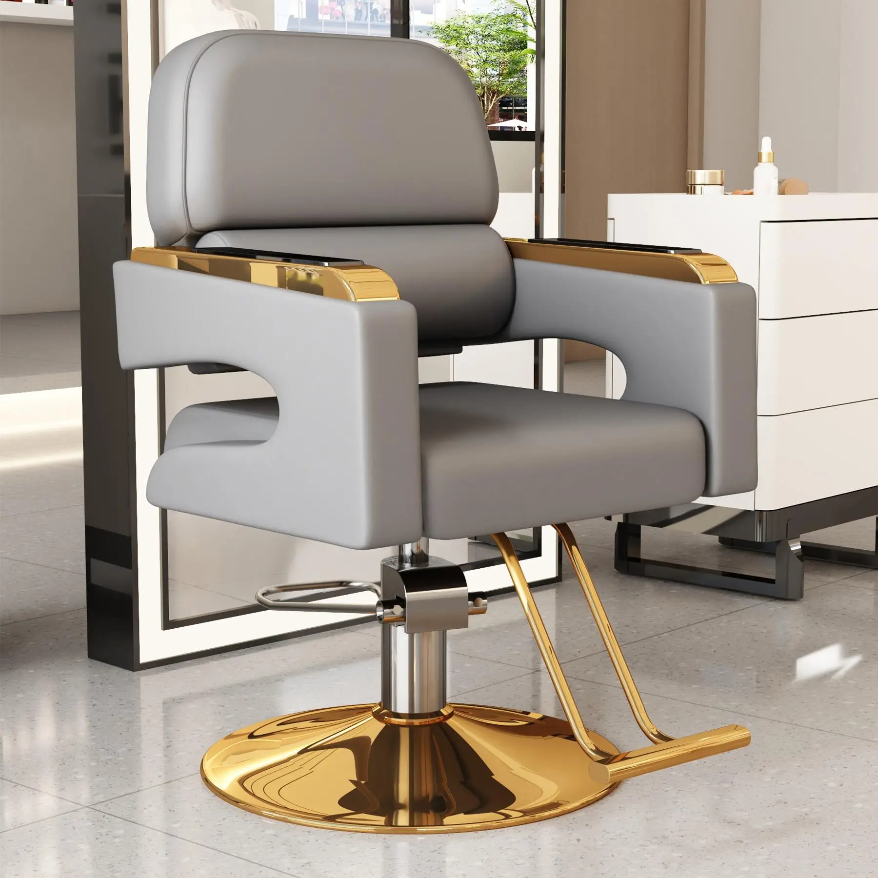 كراسي حلاقة تجميلية إبداعية فاخرة على الطراز الحديث كراسي صالون بسيطة موفرة للمساحة أثاث صالون Friseurstuhl الإيطالي