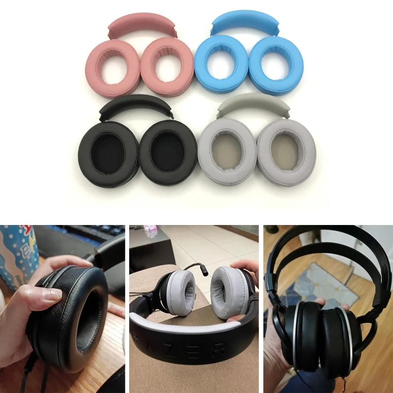 Almohadillas para los oídos, orejeras de esponja/diadema para razer Kraken X Essential, repuesto de auriculares para juegos por cable