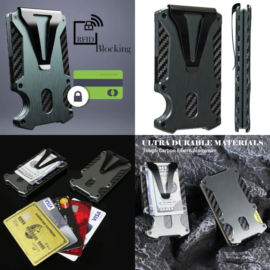 

for Men RFID Blocking Slim Front Pocket Real Carbon Fiber Credit Best Mens Gift