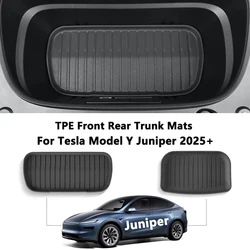 For Tesla Model Y Juniper 2025 Front Rear Trunk Mat TPE Lower Storage Box Pads Protective Cover Cargo Liner Trunk Tray Floor Mat