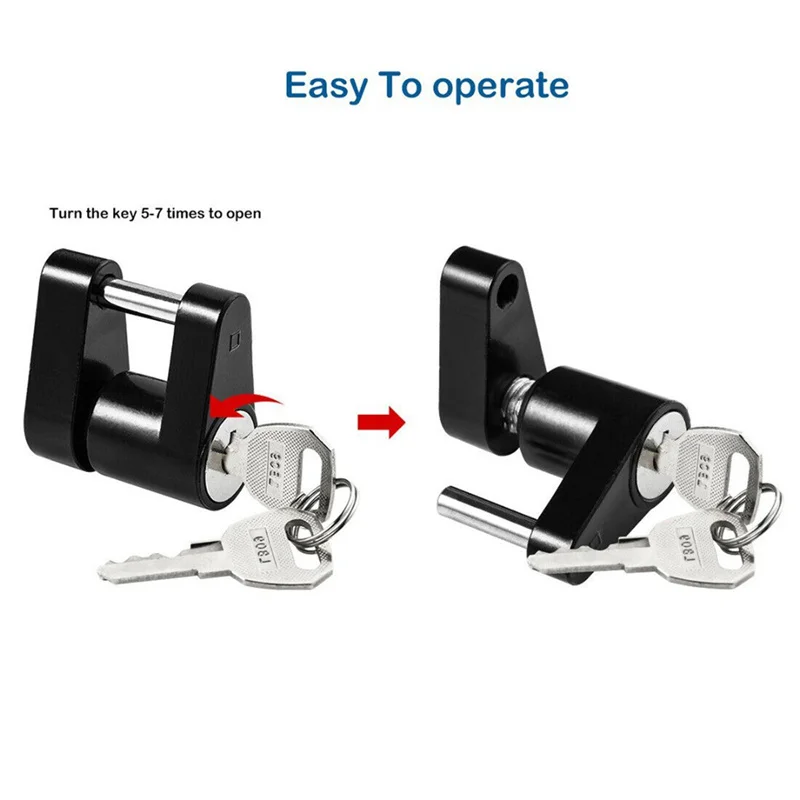 Anti-theft Trailer Hitch Lock Trailers Coupler Padlock Hook Connector Tongue Locks Hitch Security Protector Zinc Alloy