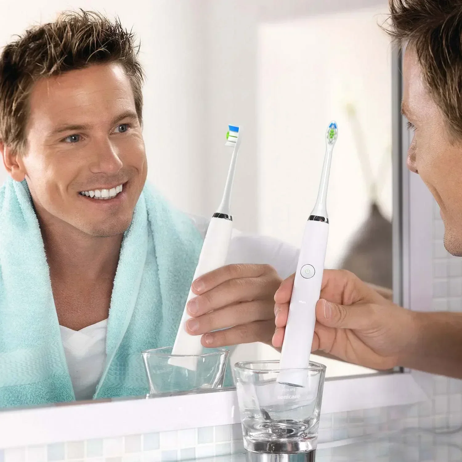 필립스 소닉케어 다이아몬드 클린 HX6063 용 교체 칫솔 헤드, 위생 캡 포함, 필립스 소닉케어 일렉트리용, 8 팩