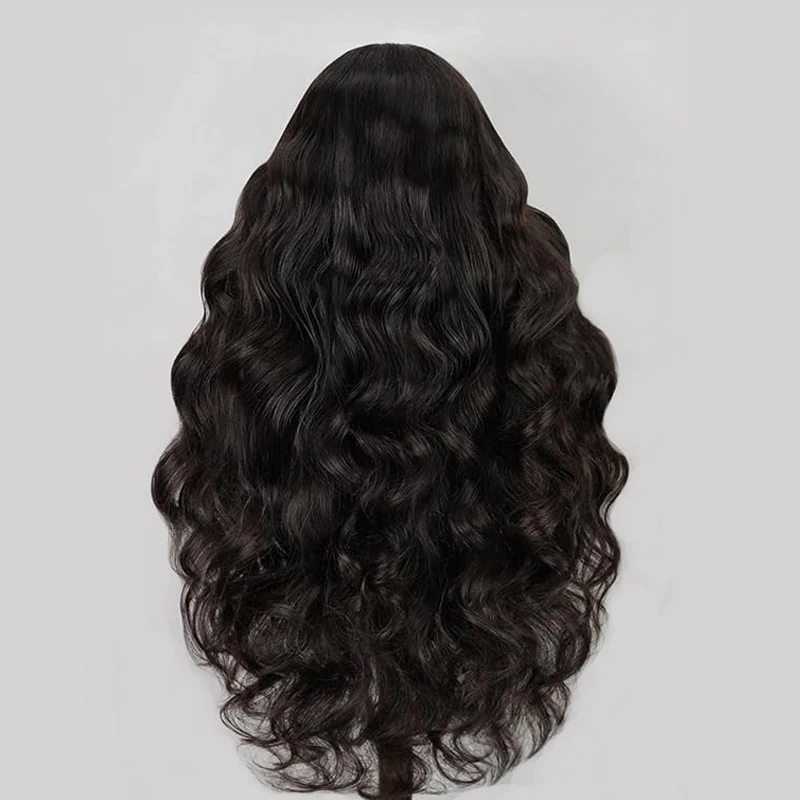 Getarme V Part Wig - Body Wave Hair Black Full Machine Made V Part 100% Human Hair 8-24 Inch V Shape Wig Clip in Half Wigs