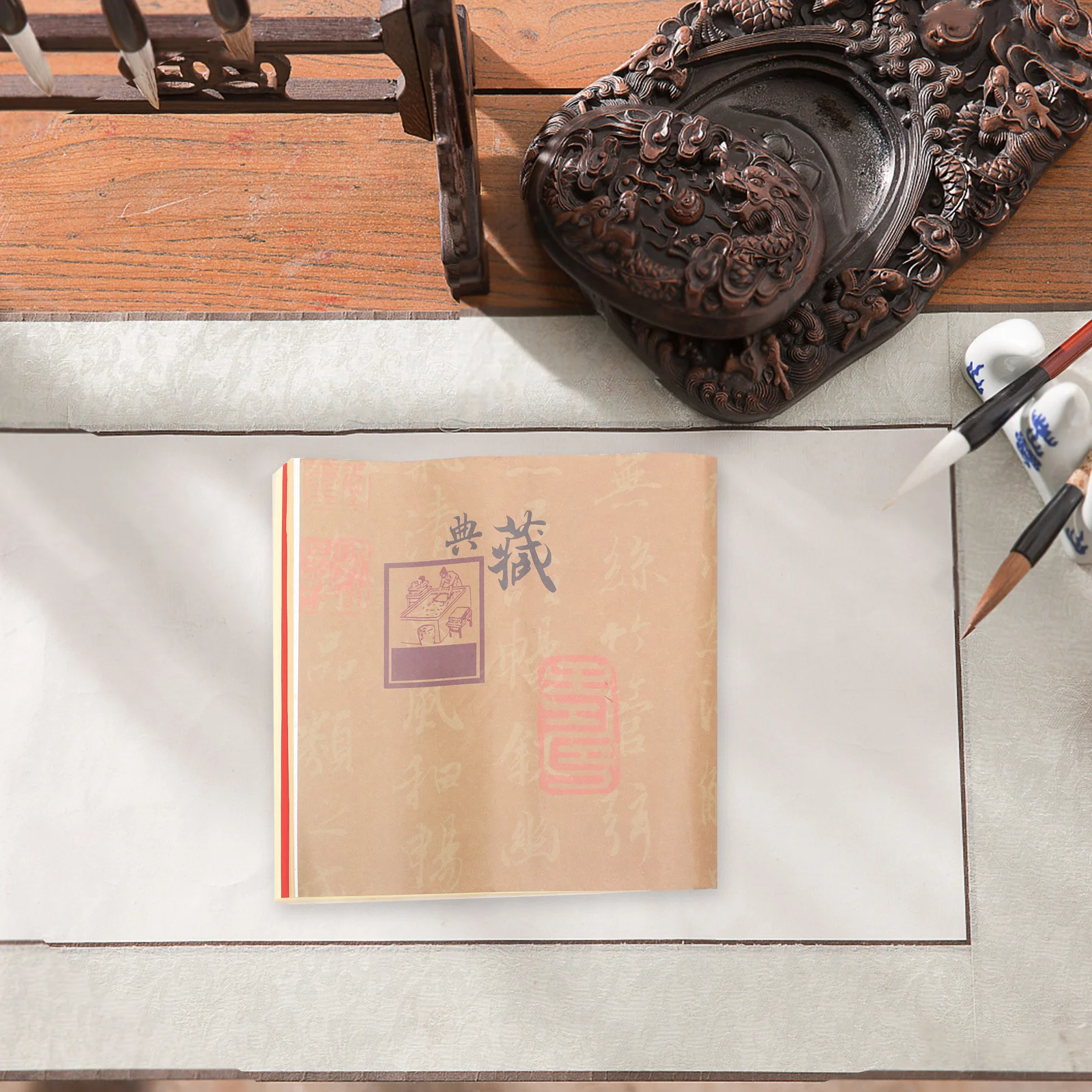 

50Pcs Writing Xuan Paper Calligraphy Material Thickened Rice Sumi Sheet for Chinese Art Drawing Practice Calligraphy Paper