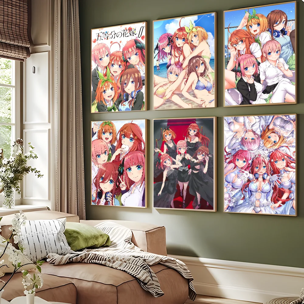 

Cartoon Cute Quintessential Quintuplets Classic Vintage Posters Whitepaper Prints Posters Artwork Kawaii Room Decor