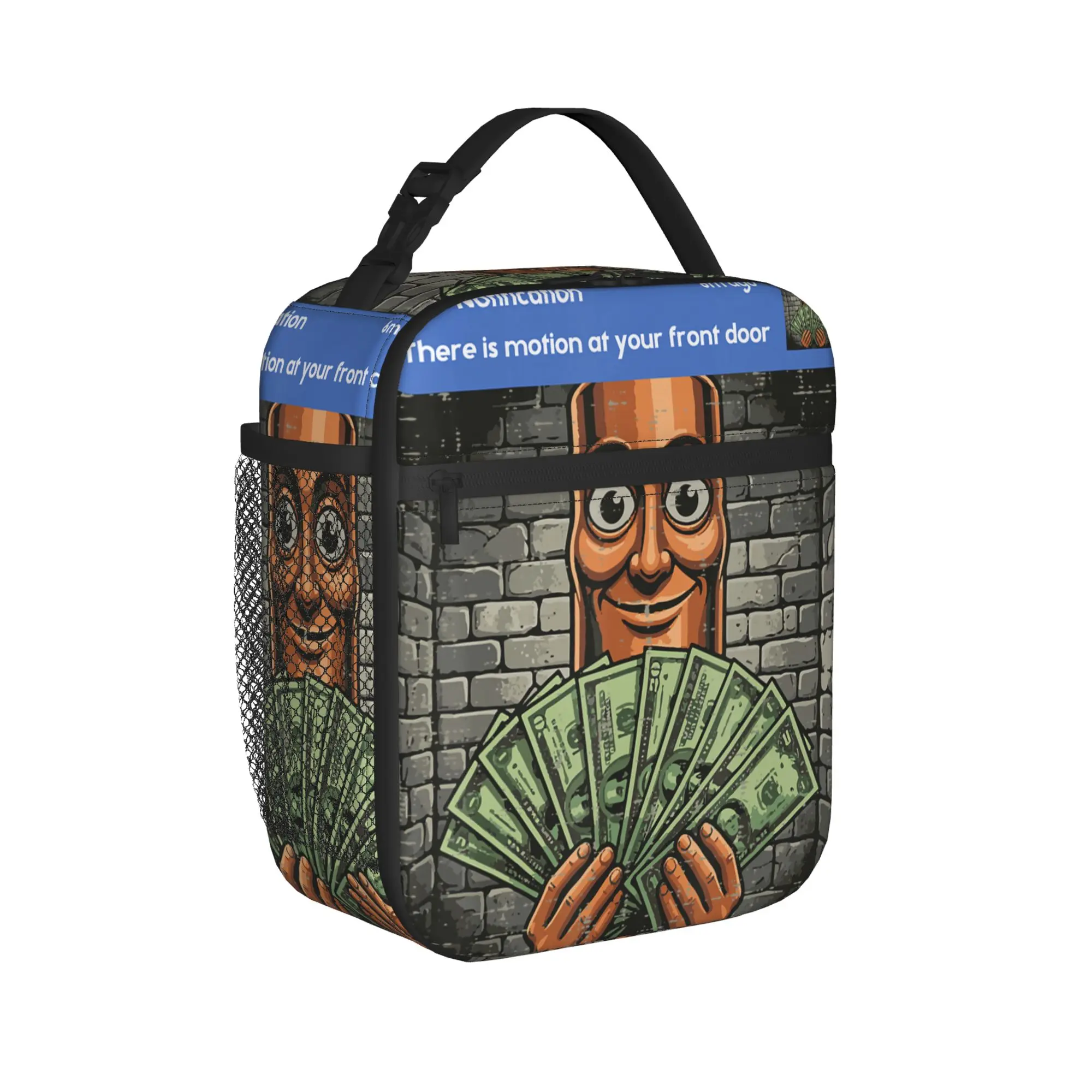 Tung Tung Sahur There is Motion Front Door Meme Lunch Bag Outdoor Picnic Lunch Box Men Leisure Graphic Design Thermal Lunch Bags