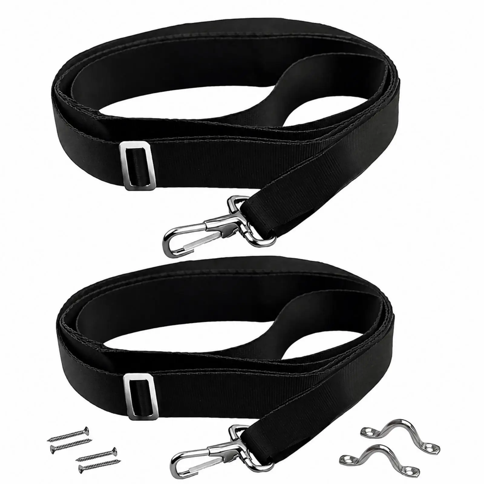 2 Pieces Boat Canopy Fastening Strap Polyester Belt Material Strap with Metal Buckle and Snap Hook Versatile for Marine Vessel