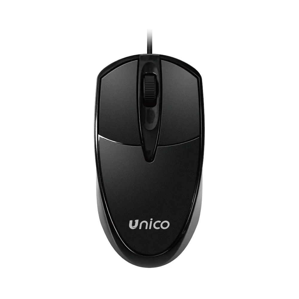 Souris filaire 3D UNICO MS2063, design long, haute résolution, souris de jeu pour ordinateur avec connexion filaire, souris longue pour un jeu confortable