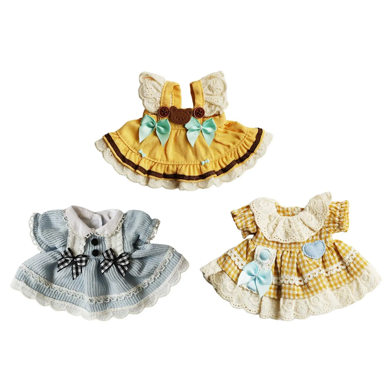Abito per bambola di peluche Crea le tue bambole per foto, costumi fai-da-te Abito per bambola di pezza alla moda per 4,72''