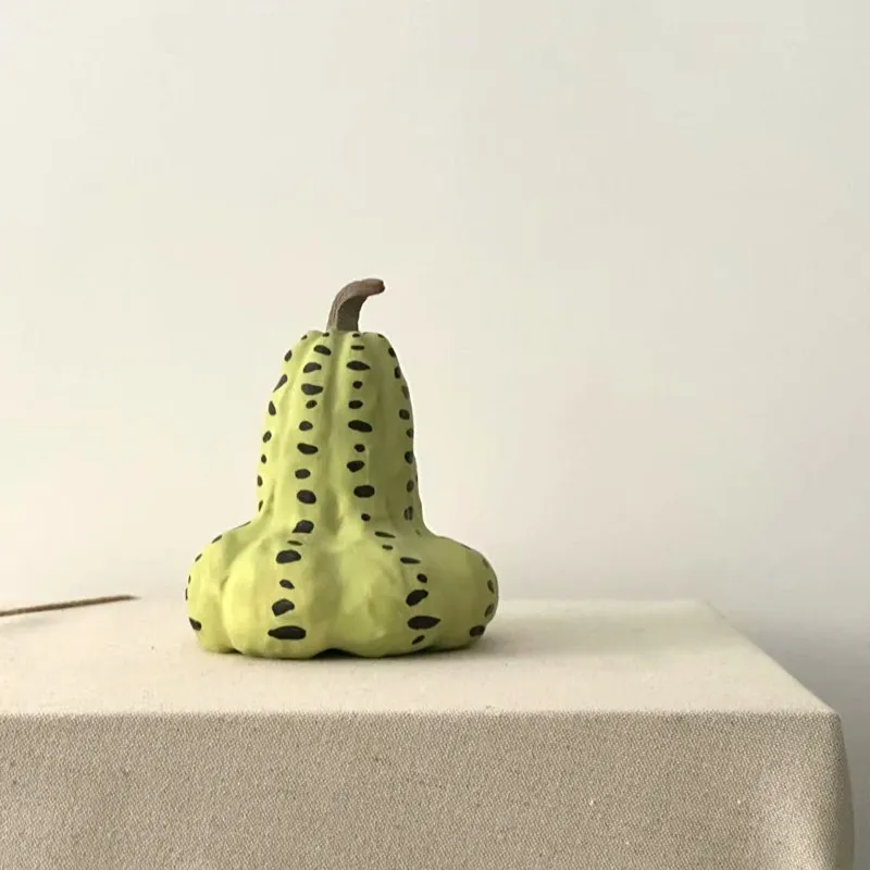 Handmade Ceramic Simulated Fruit Ornament, Modern Wabi‑Sabi Style Pumpkin Pear Model for Showroom Soft Decoration