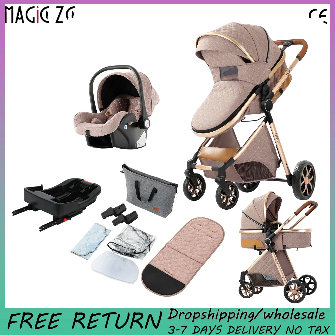 

3 in 1 baby stroller free shipping baby pram Newborn Infant light carts baby folding car travel stroller lightweight