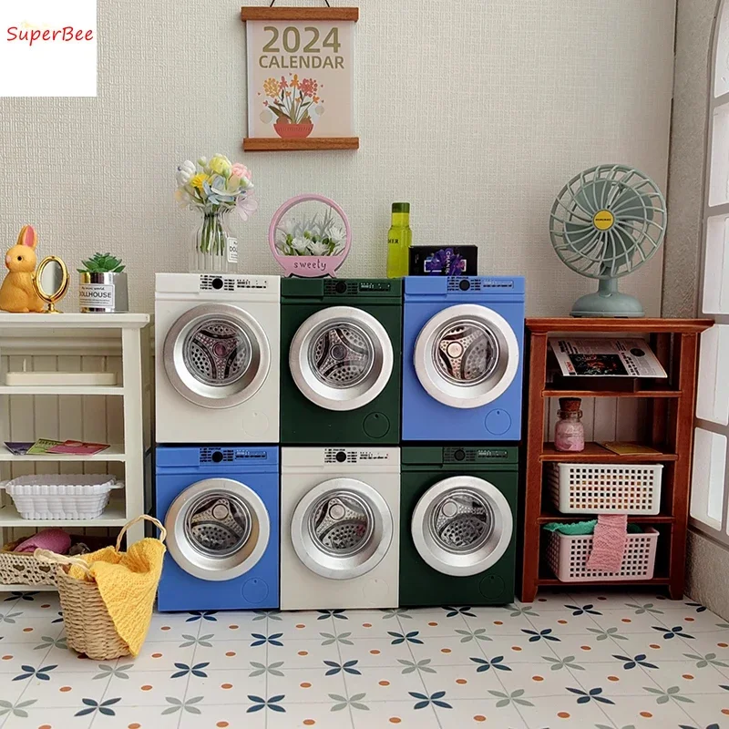 1:12 Dollhouse Mini Can Rotate Washing Machine/fan Miniature Appliance Model Miniature Items Furniture Decoration Accessories