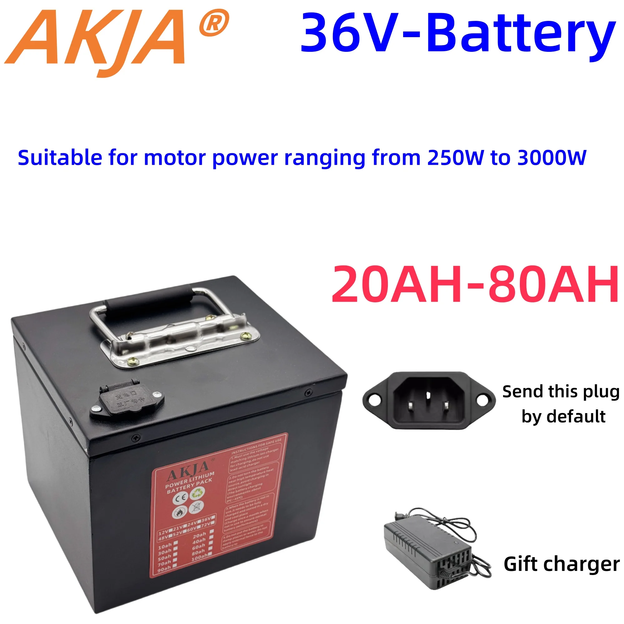 

Air fast transportation，36V80AH，Full capacity，Send within 24 hours，New 18650 lithium battery，Suitable for motors under 3000W