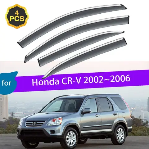 4x 자동차 사이드 윈도우 바이저 차양 태양 비 커버 혼다 CR-V CRV CR V 2002 ~ 2006 디플렉터 앞 유리 가드 액세서리