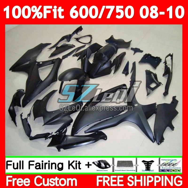 Injection For SUZUKI GSXR600 GSXR-600 Flat black K8 GSXR 600 750 CC 77No.63 GSXR750 08 09 10 GSXR-750 2008 2009 2010 Fairings