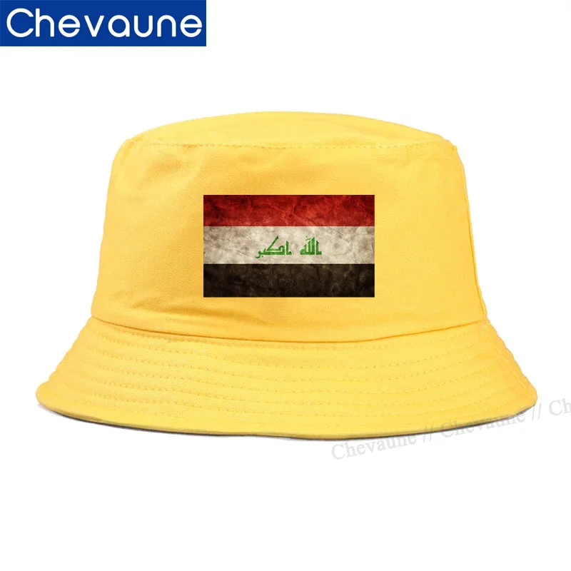 Iraq Flag Bucket Hats Print Cool Fans parasole Funny Sport Outdoor Summer Fisherman Caps IRQ National Flag Fishing Caps Teams