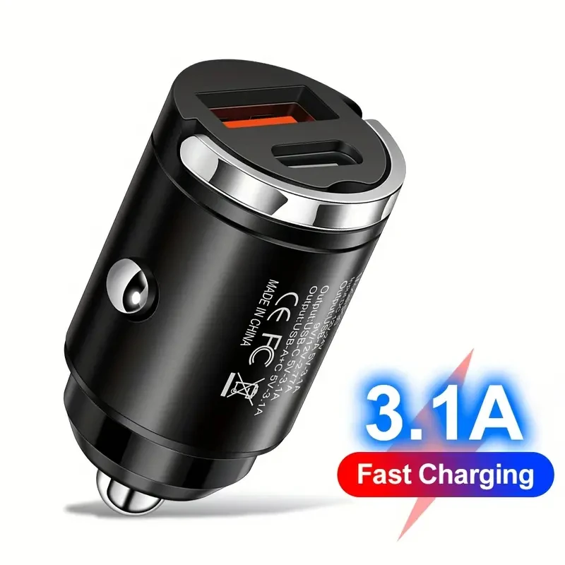Mini 100W PD QC Pull Ring Schnelle Lade 2 Port Auto Ladegerät USB Typ C Auto Telefon Ladegerät Adapter für iPhone Xiaomi Samsung Huawei