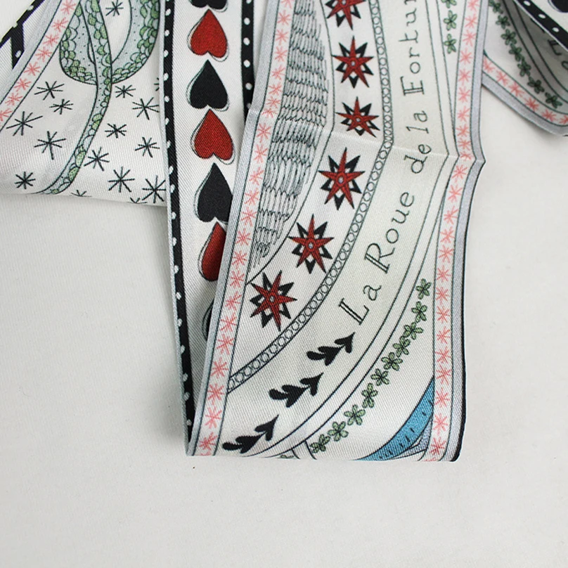 116ร6cm 100% Mulberry Silk Scarf For Women Luxury Double-Layer Double-Sided Printed Twill Shawls Bag Decoration Long Size Autumn