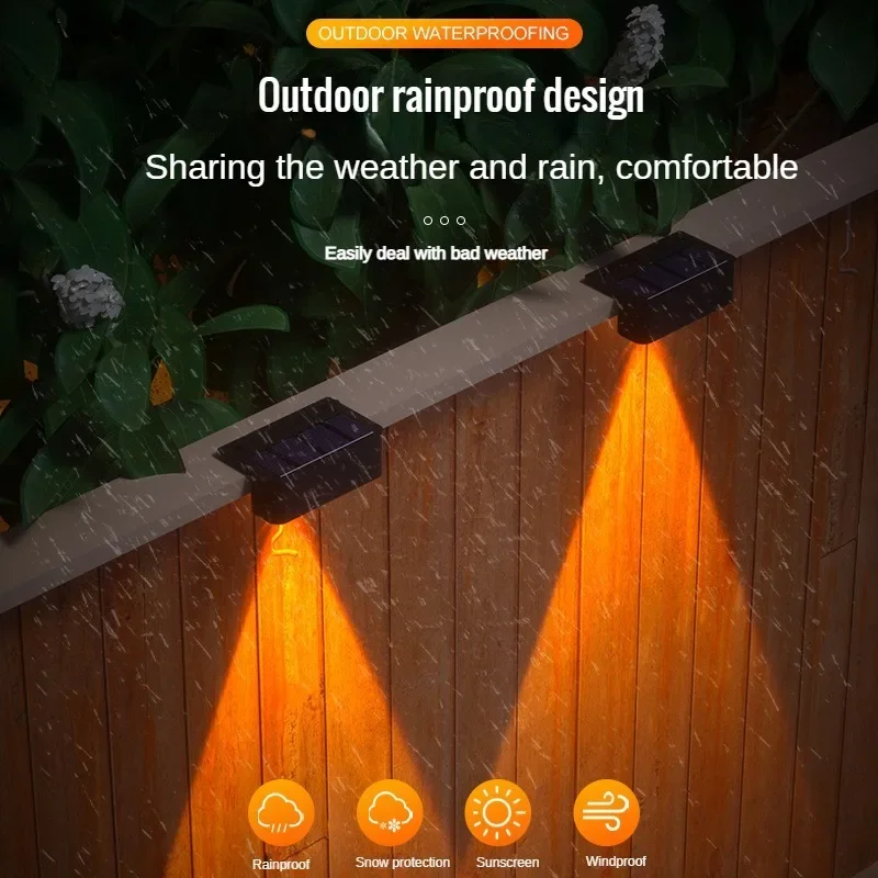 Solar Wall Lamp Outdoor Waterproof Solar Powered Light UP and Down Illuminate Home Garden Yard Decoration Outside Sunlights