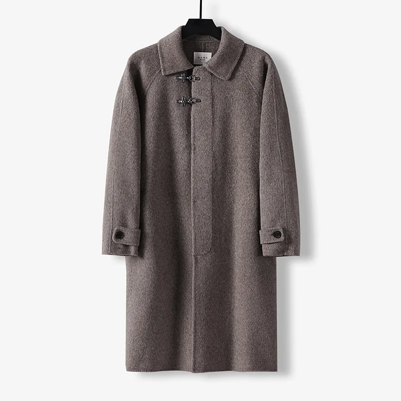 

Men High Quality Autumn Winter Wool Coat Long Trench Coat Men