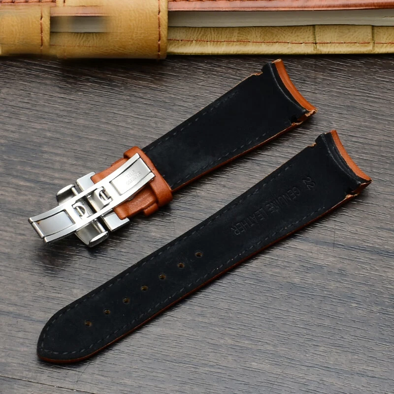 Curved Interface Leather Watch Strap For Mido Multifort Series M025.407 M025.627 M005.430 Cowhide Leather Watchband 22 23mm Belt