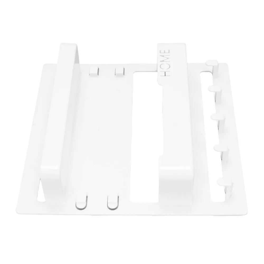 Self Stick Wall Mount Shelf Plastic With Hooks Wall Organizer Shelf 9.5x9.1in With Cable Clips Adhesive Shelf Organizer