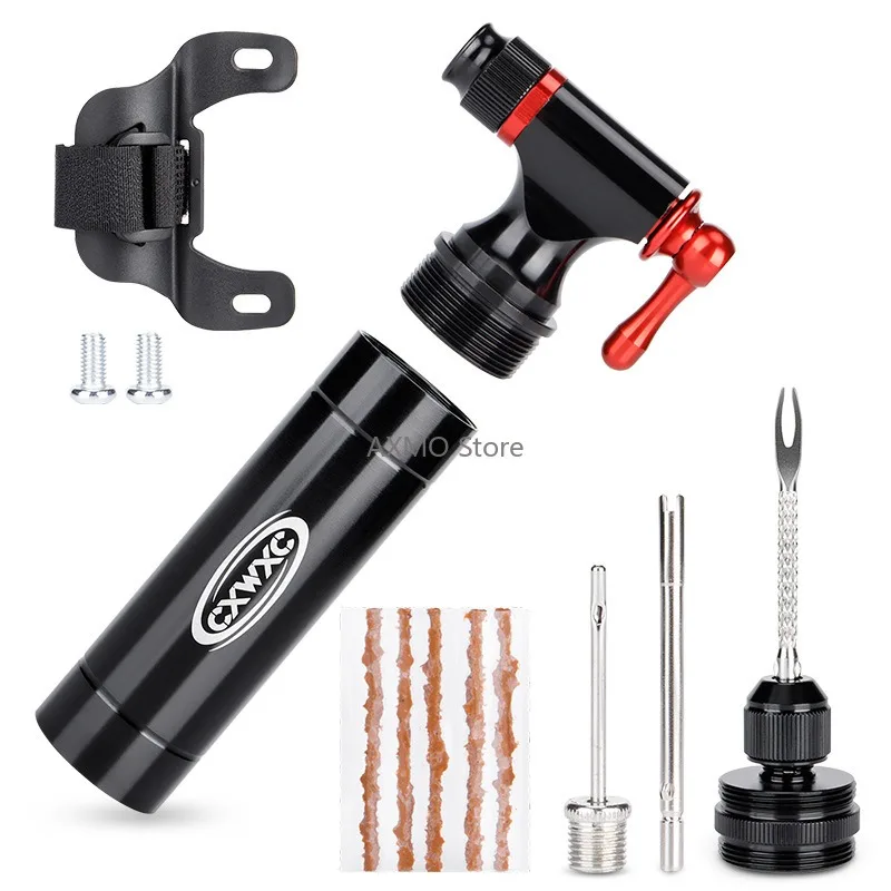 

Bicycle Tire Repair Kit Aluminum Alloy Portable Inflator Head for Mountain Road Bicycle Cycling Gear Equipment Accessories