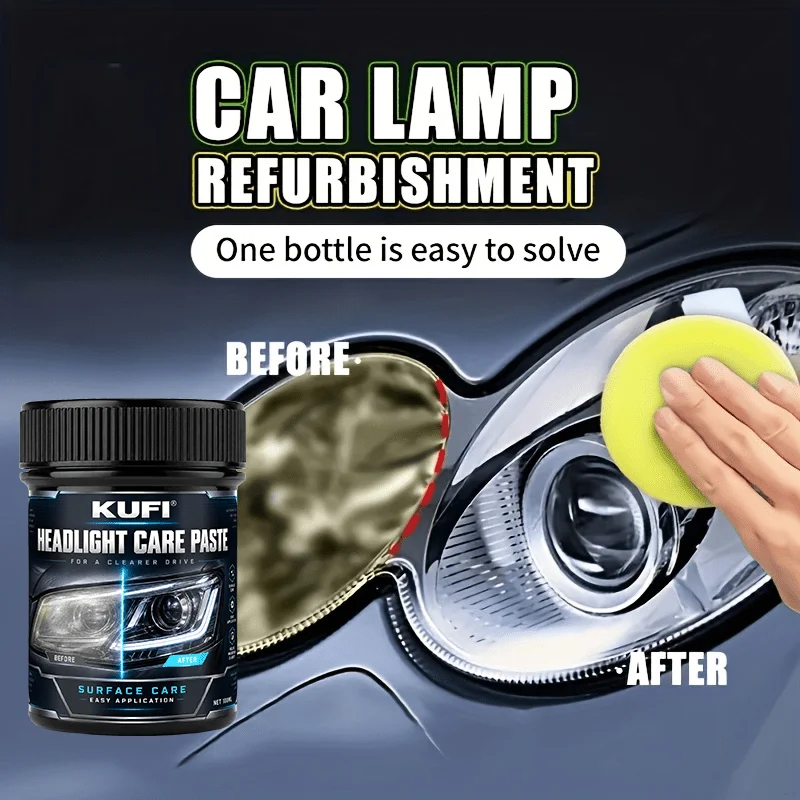 Headlight Repair Paste Remove Yellow Oxidation Scratches Fog Haze Brighten Front Rear Lights Non Toxic Prevent Yellowing Restore