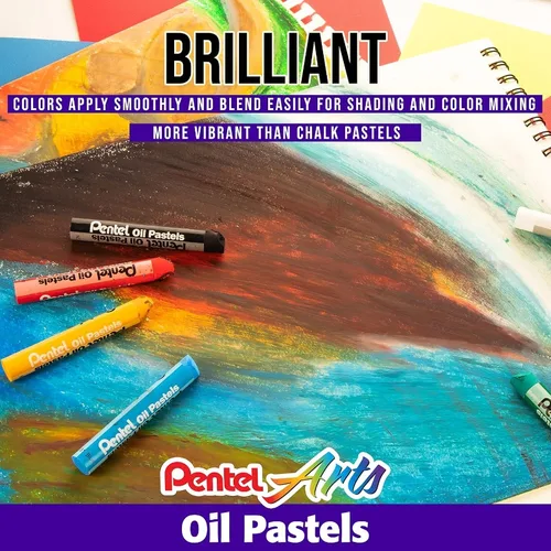 Imagen 2 del producto Pentel Arts Juego de pastel al óleo 6/12/25/50 colores surtidos Pasteles brillantes Aplicar suavemente y mezclar fácilmente para tonos sutiles PHN