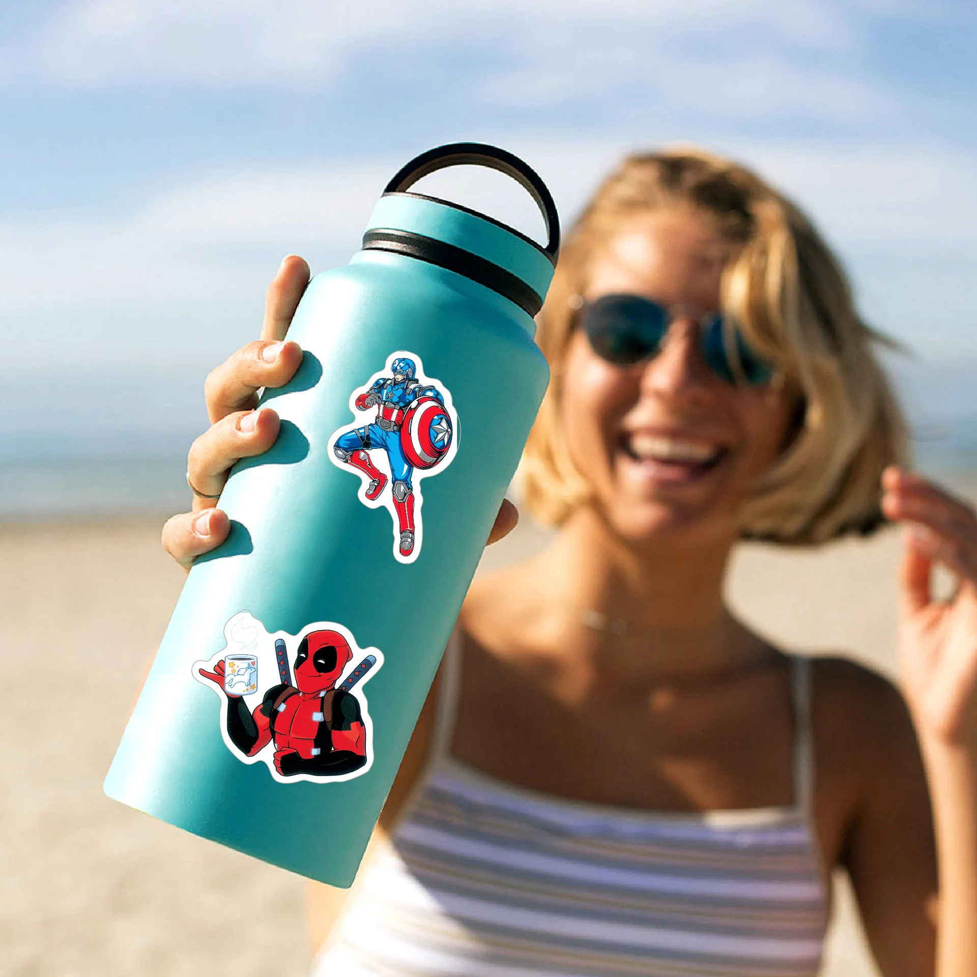 10/30/50/100 قطعة مارفل خارقة الرجل الحديدي وغيرها من مجموعة ملصق DIY بها بنفسك الثلاجة المحمول الأمتعة سكيت الكتابة على الجدران نكتة ملصق