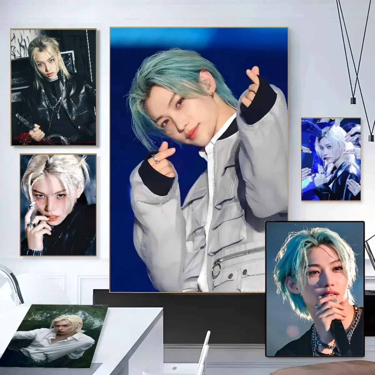 Póster de Felix Stray Kids Kpop, impresión en papel, decoración para el hogar, sala de estar, dormitorio, entrada, Bar, cafetería, pintura en lienzo