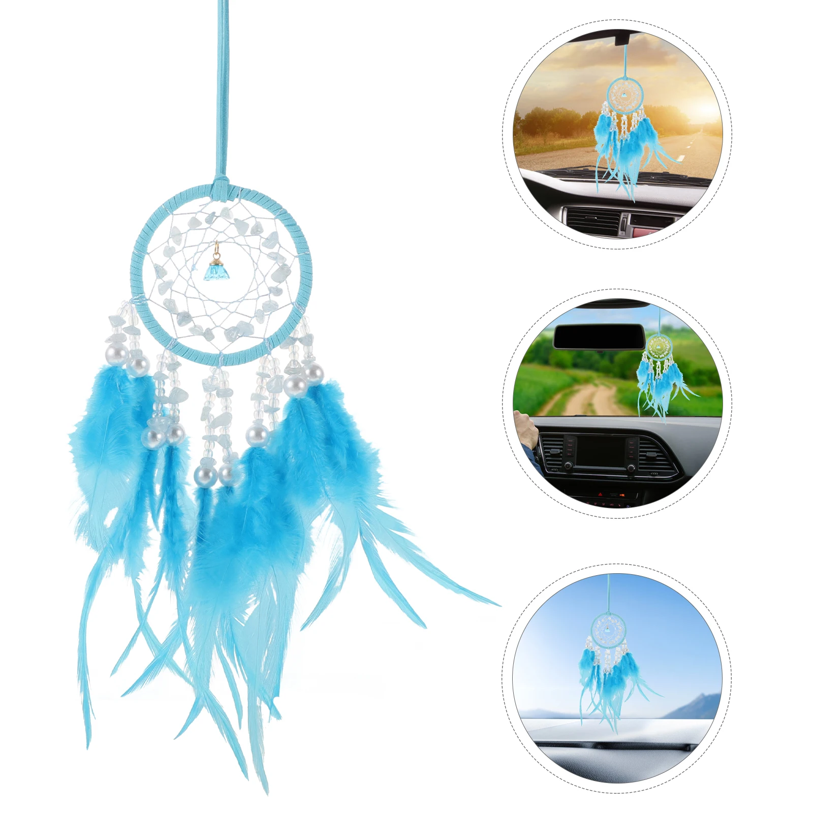 

Crystal Hanging Ornament Handmade Dream Catcher For Car Rearview Mirror Boho Decoration Stylish Car Accessories