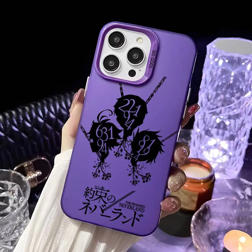 約束のネバーランドS iPhoneケース iPhone 17 16 15 14 13 12 11 Pro Max対応 ブラック パープル マット レーザー メタリック オーロラ フンダ