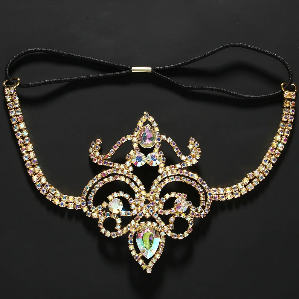 Elegant Boho Hollow Thigh Chain Belt Belly Dance Leg Jewelry Party Sexy Lady Colorful Dress Clothing Crystal Body Chain Ballroom