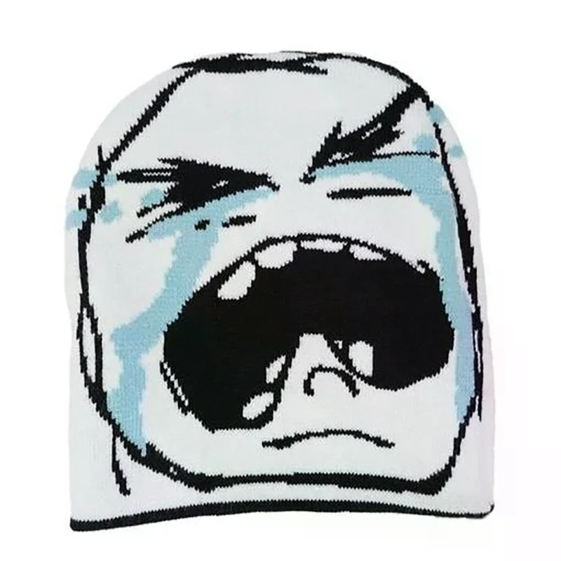 نمط الموضة مضحك الجاكار محايد الهيب هوب الدافئة محبوك قبعة Harajuku ريترو شخصية الموضة تنوعا الحياكة بيني