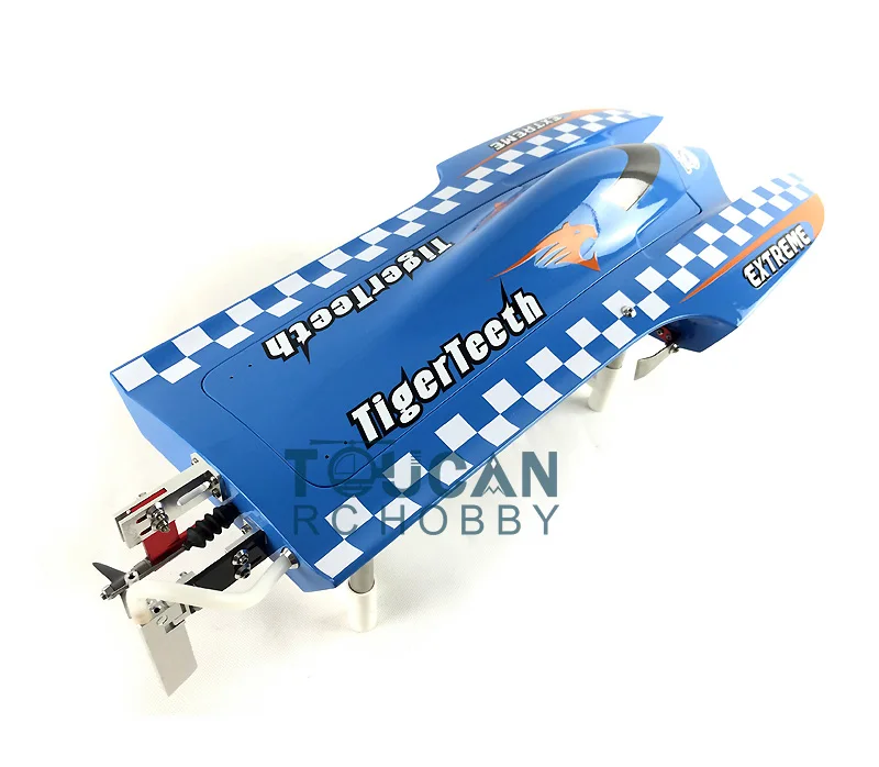 E22 Fiber Glass Blue Electric High Speed Racing RTR RC Boat W/ Motor Servo ESC Battery Toucan Toys for Adults Gift THZH0024-SMT8