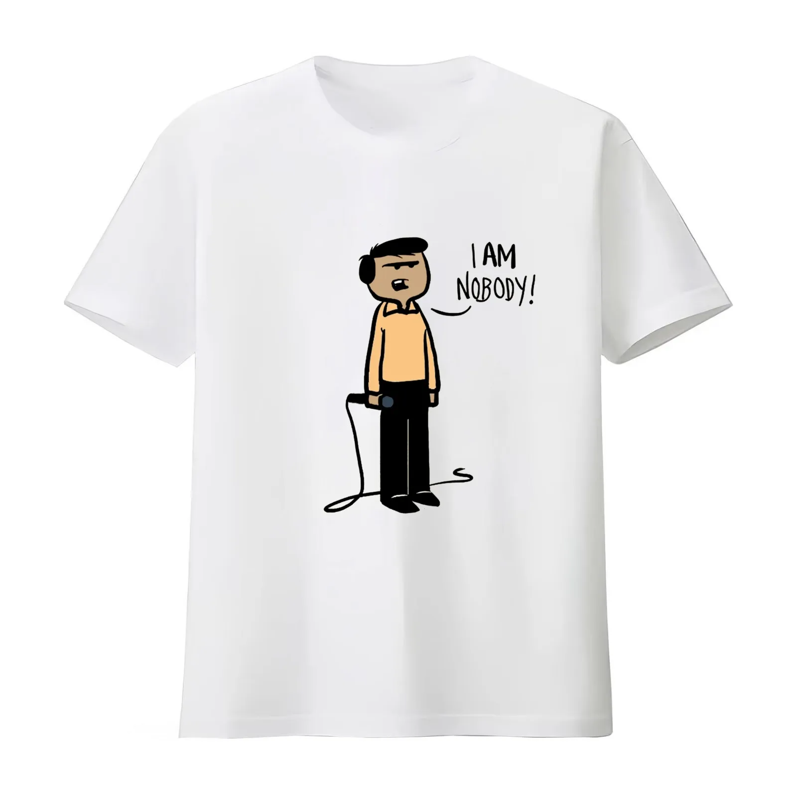 I AM NOBODY T-Shirt Summer Casual Cotton Tee Oversized Streetwear Tops Vintage Graphic Print Loose Fit Short Sleeve